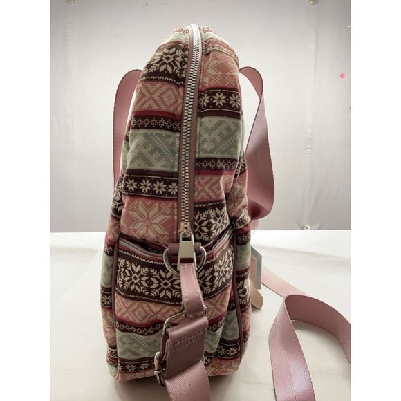 Isaac Mizrahi Tote-Duffle-Carryon-Baby-Overnight Bag-Crossb-Strap-Fair Isle-Gift - Picture 8 of 15